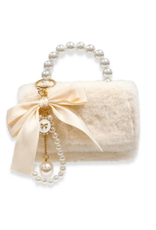 Doe a Dear Furry Purse w/ Charm Beige/Cream
