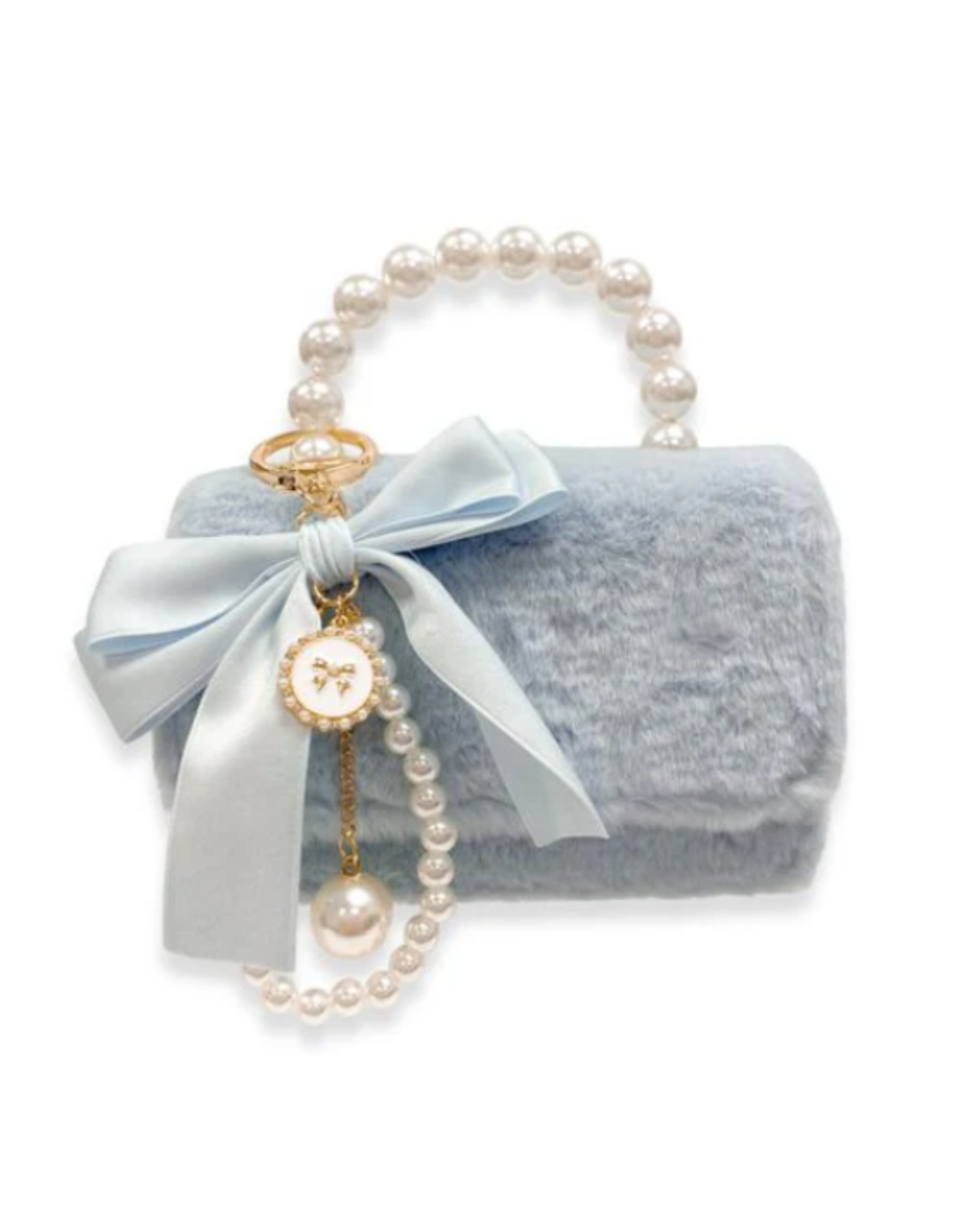 Doe a Dear Furry Purse w/ Charm Blue