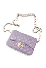 Doe a Dear Petal Closure Quilted Purse Purple