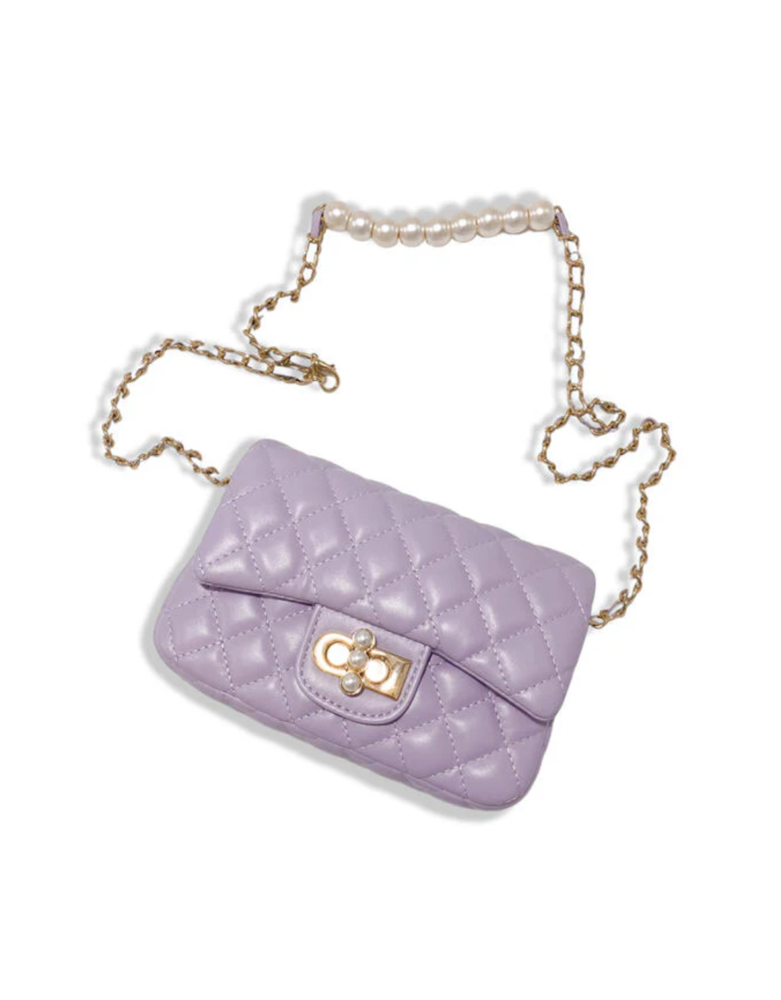 Doe a Dear Petal Closure Quilted Purse Purple