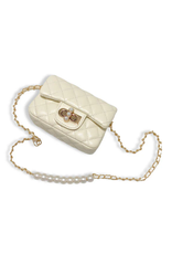 Doe a Dear Petal Closure Quilted Purse Cream