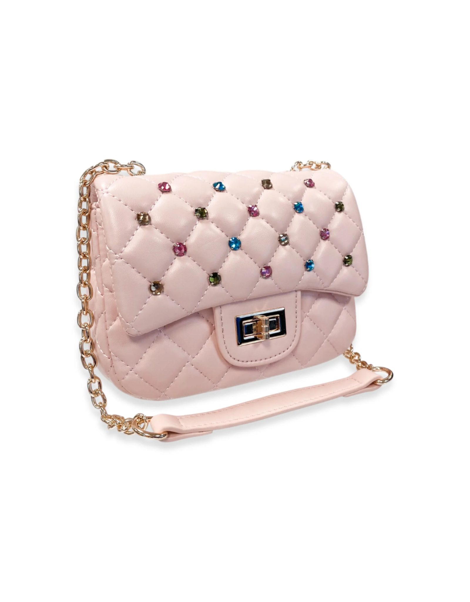 Doe a Dear Colorful Gems Quilted Purse Pink
