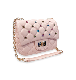 Doe a Dear Colorful Gems Quilted Purse Pink
