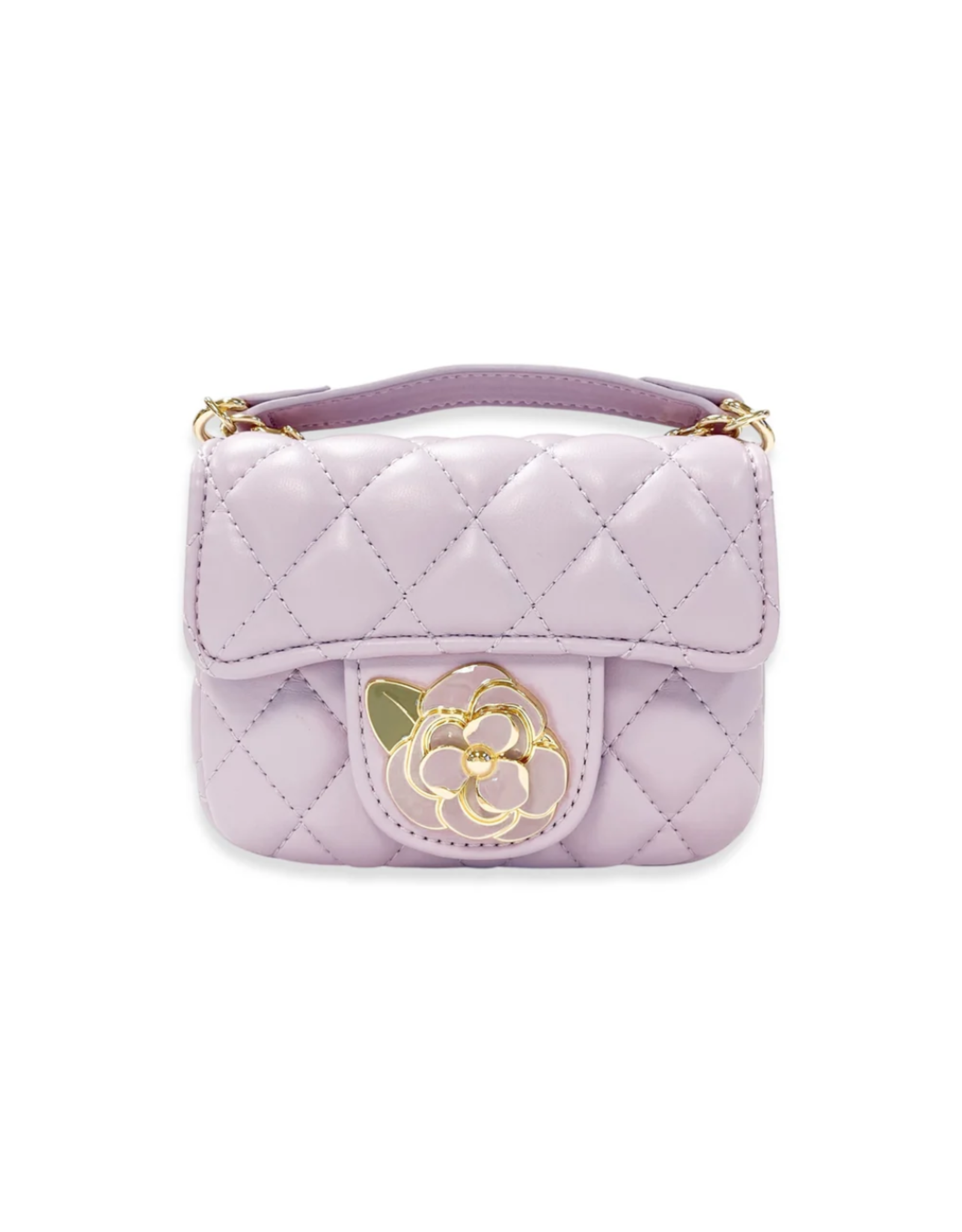 Doe a Dear Floral Decor Quilted Purse Purple