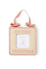 Two's Company Baby's 1st Christmas Keepsake Photo Frame Ornament, Pink