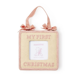 Two's Company Baby's 1st Christmas Keepsake Photo Frame Ornament, Pink