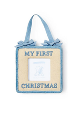 Two's Company Baby's 1st Christmas Keepsake Photo Frame Ornament, Blue