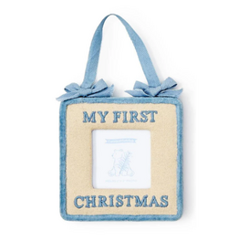 Two's Company Baby's 1st Christmas Keepsake Photo Frame Ornament, Blue