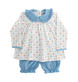 The Bailey Boys Pumpkin Print Knit LS Bloomer Set