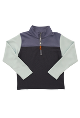SouthBound Quarter Zip Color Block Pullover - Blue/Navy/Aqua