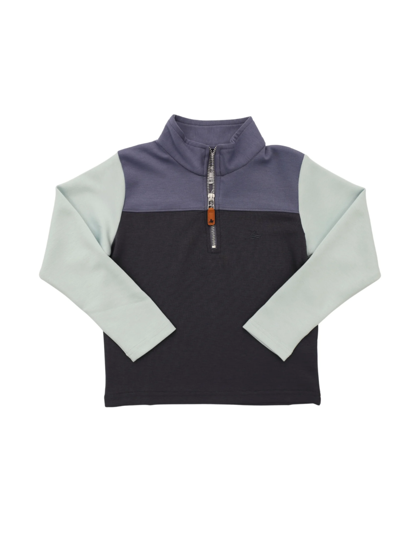 SouthBound Quarter Zip Color Block Pullover - Blue/Navy/Aqua