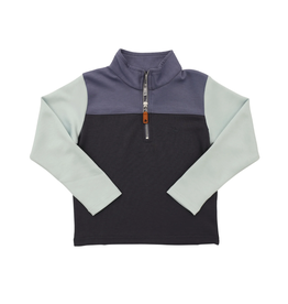 SouthBound Quarter Zip Color Block Pullover - Blue/Navy/Aqua