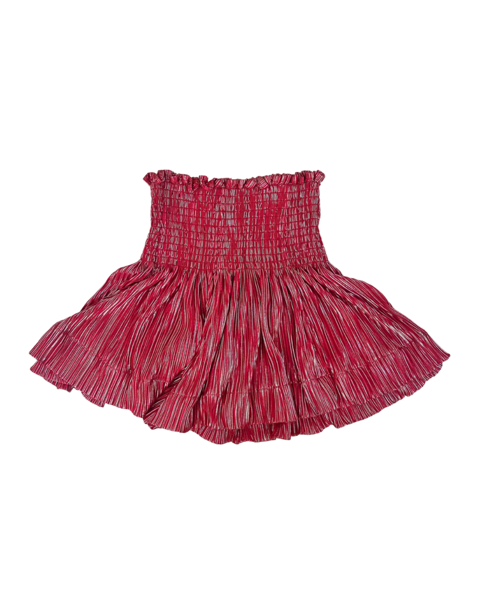 Queen of Sparkles Dark Red Wavy Swing Shorts