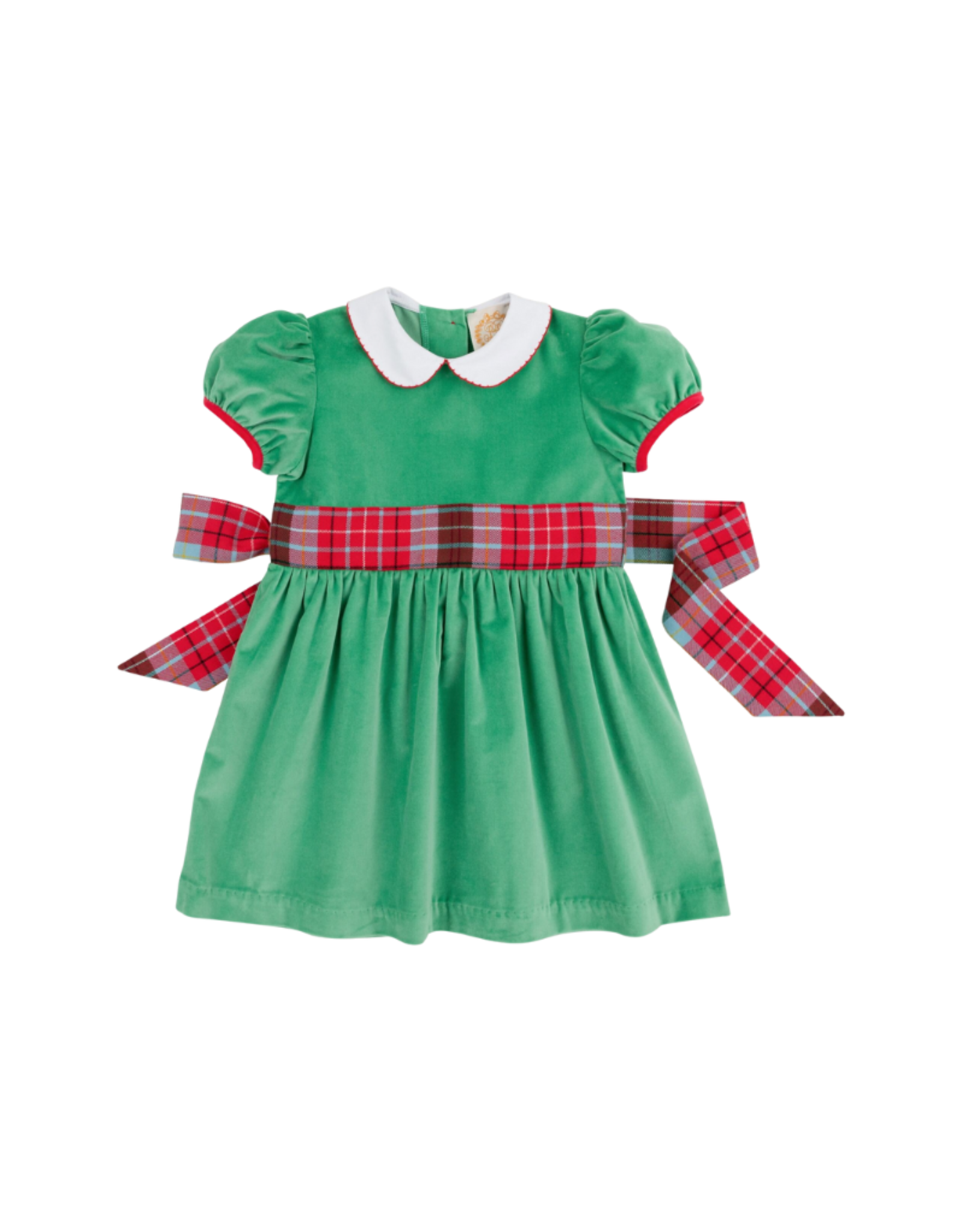 The Beaufort Bonnet Company Cindy Lou Sash Dress, Kelly Green/Wilson Plaid