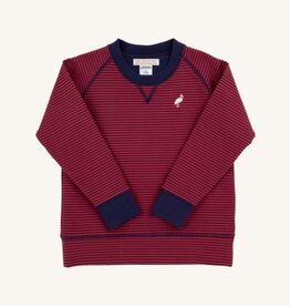The Beaufort Bonnet Company Cassidy Comfy Crewneck, Red and Navy Stripe