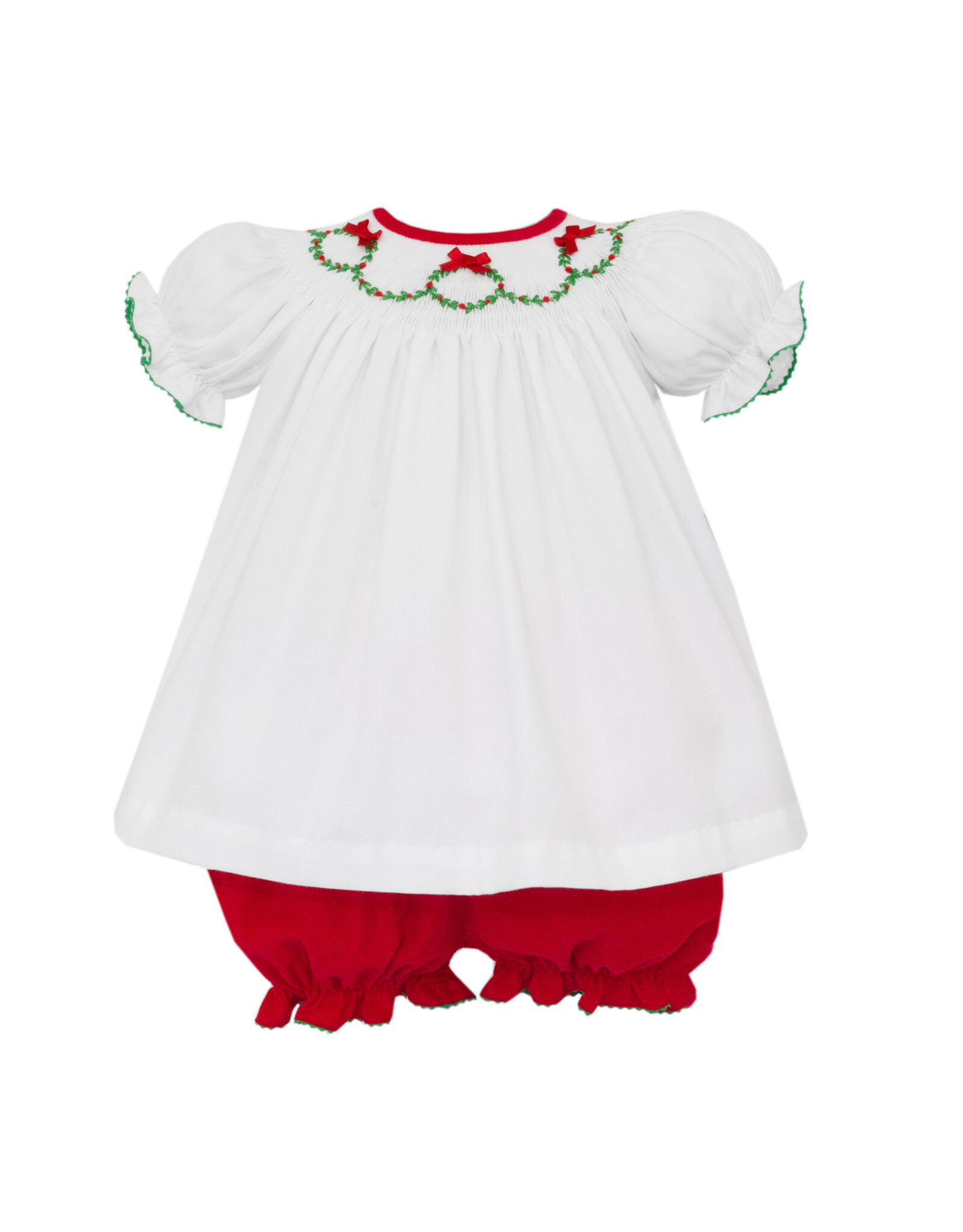 Anavini Holiday Wreath Red Cord Bishop Bloomer Set.
