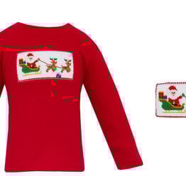 Anavini Santa's Sleigh, Red Knit Tshirt