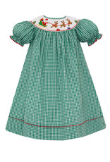 Anavini Santa Sleigh Green Gingham Bishop