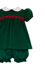 Claire and Charlie Green Cord Bloomer Set, Bows