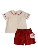 Funtasia Too Red and White Corduroy Short Set