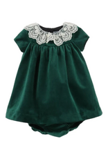 Luli & Me Deluxe Velvet Float Dress, Green