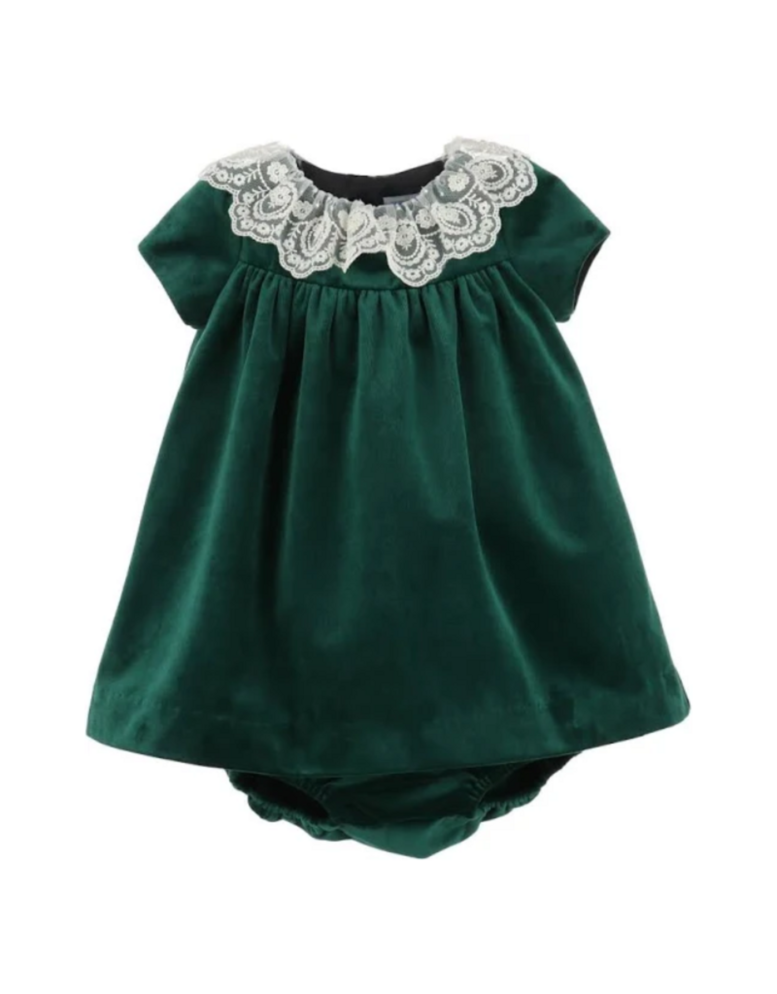 Luli & Me Deluxe Velvet Float Dress, Green