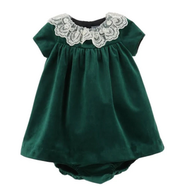 Luli & Me Deluxe Velvet Float Dress, Green