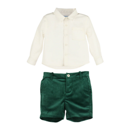 Luli & Me Deluxe Velvet Boys Short Set