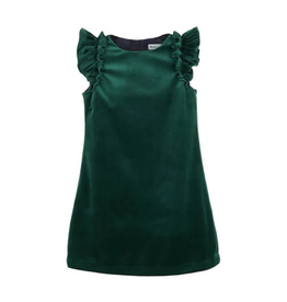 Luli & Me Deluxe Velvet Shift Dress, Green
