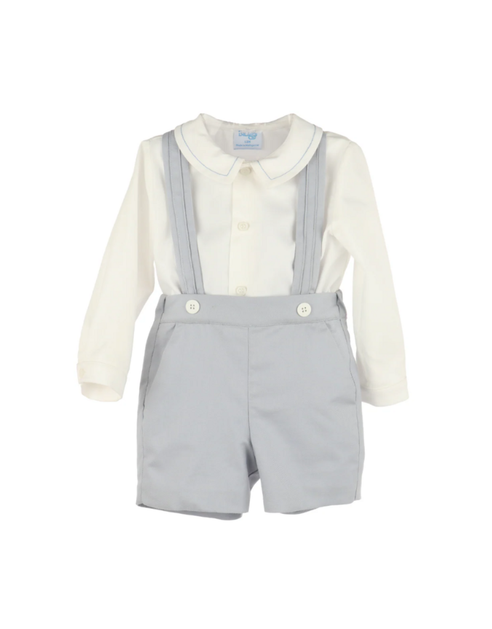Luli & Me Suspenders Boy Set, Blue