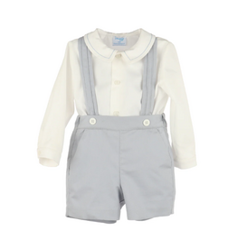 Luli & Me Suspenders Boy Set, Blue