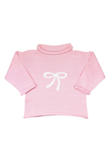 Luigi Light Pink Rolled Neck Sweater with Pink Bows