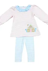 Zuccini Gingerbread Reagan LS Bloomer Set, Pink Knit Stripe