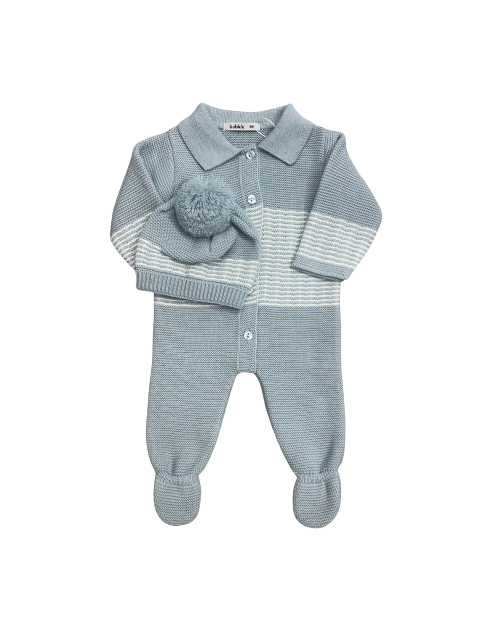 Babidu Azul Knit Set With Hat 10810