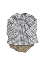 Babidu Blue/Tan LS Diaper Set 43657