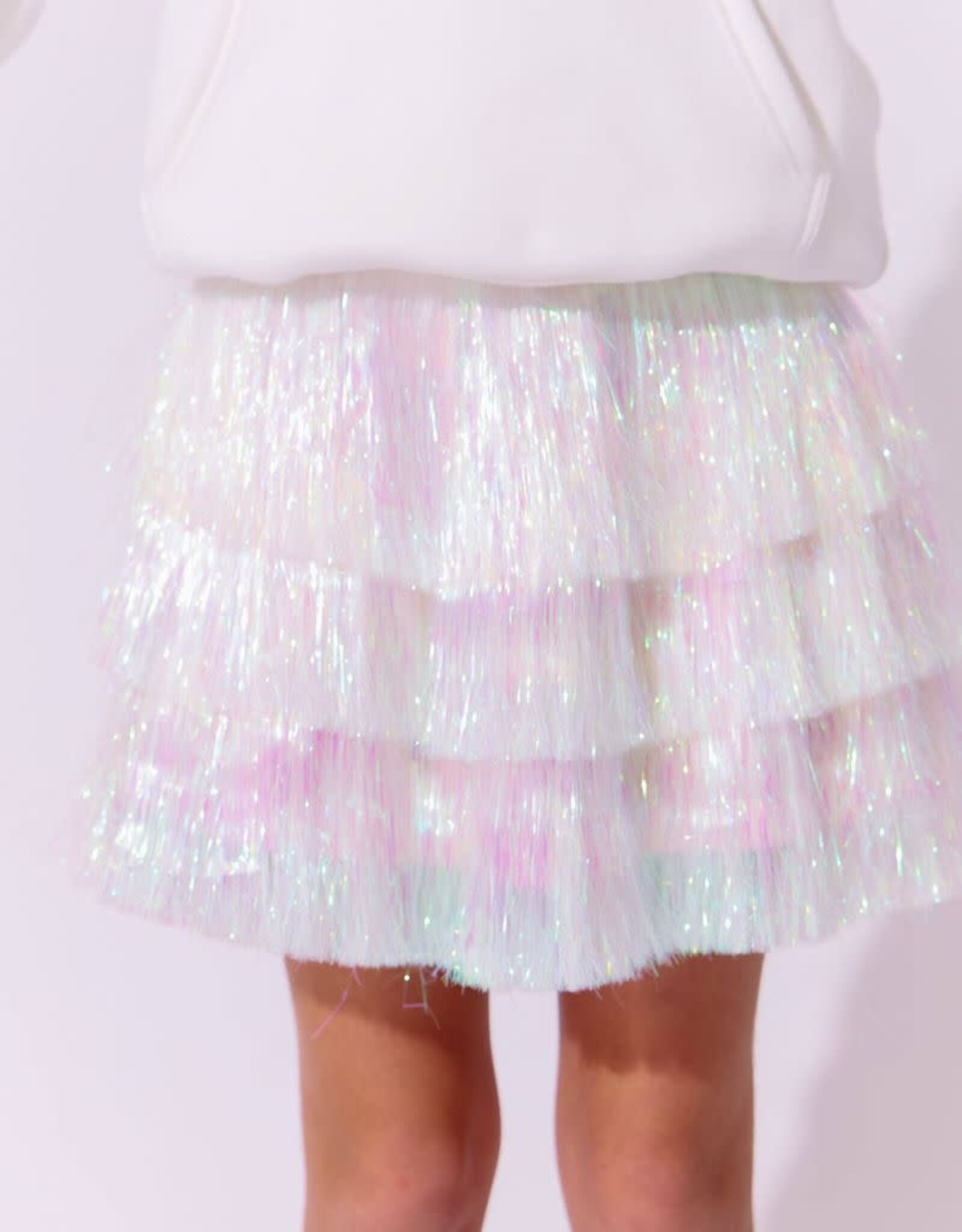 Lola and the Boys Snow Shimmer Tinsel Party Skirt