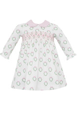 Petit Bebe Holiday Pink Wreath Knit Dress