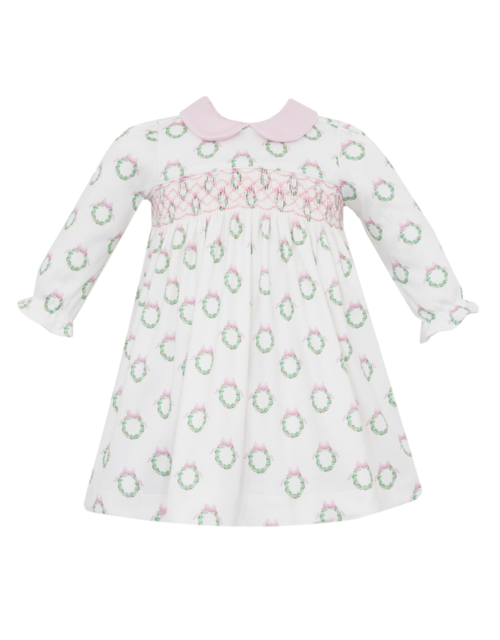 Petit Bebe Holiday Pink Wreather Knit Dress