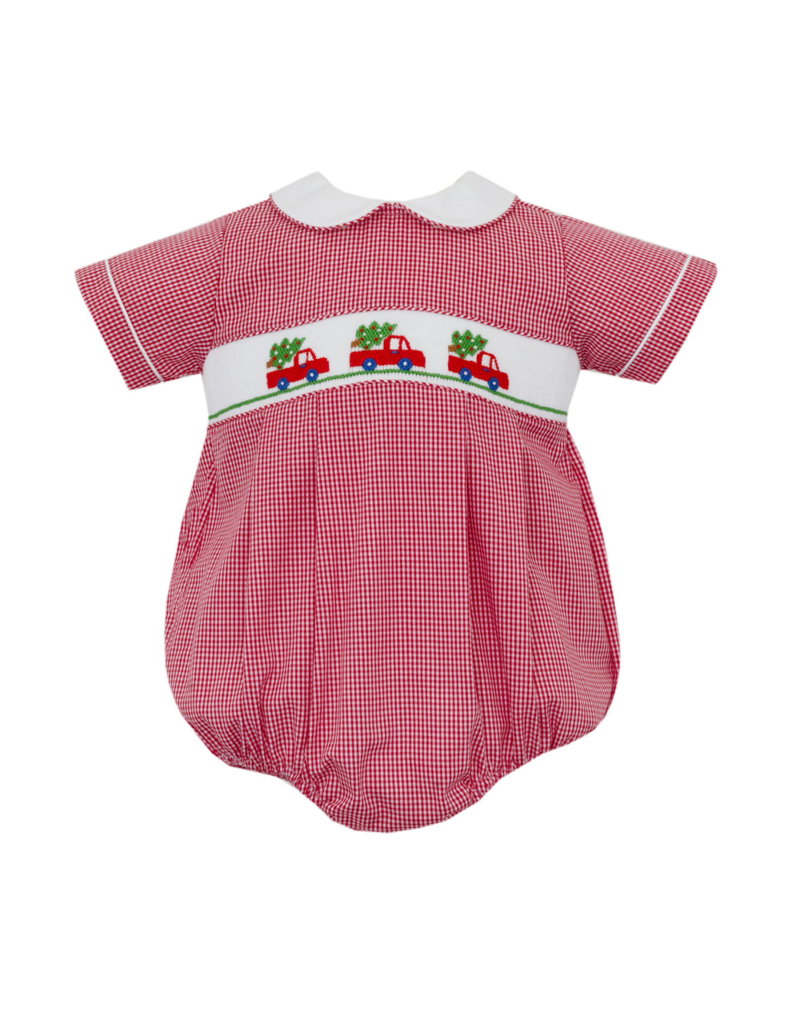 Petit Bebe Christmas tree with Cars Red Gingham Bubble