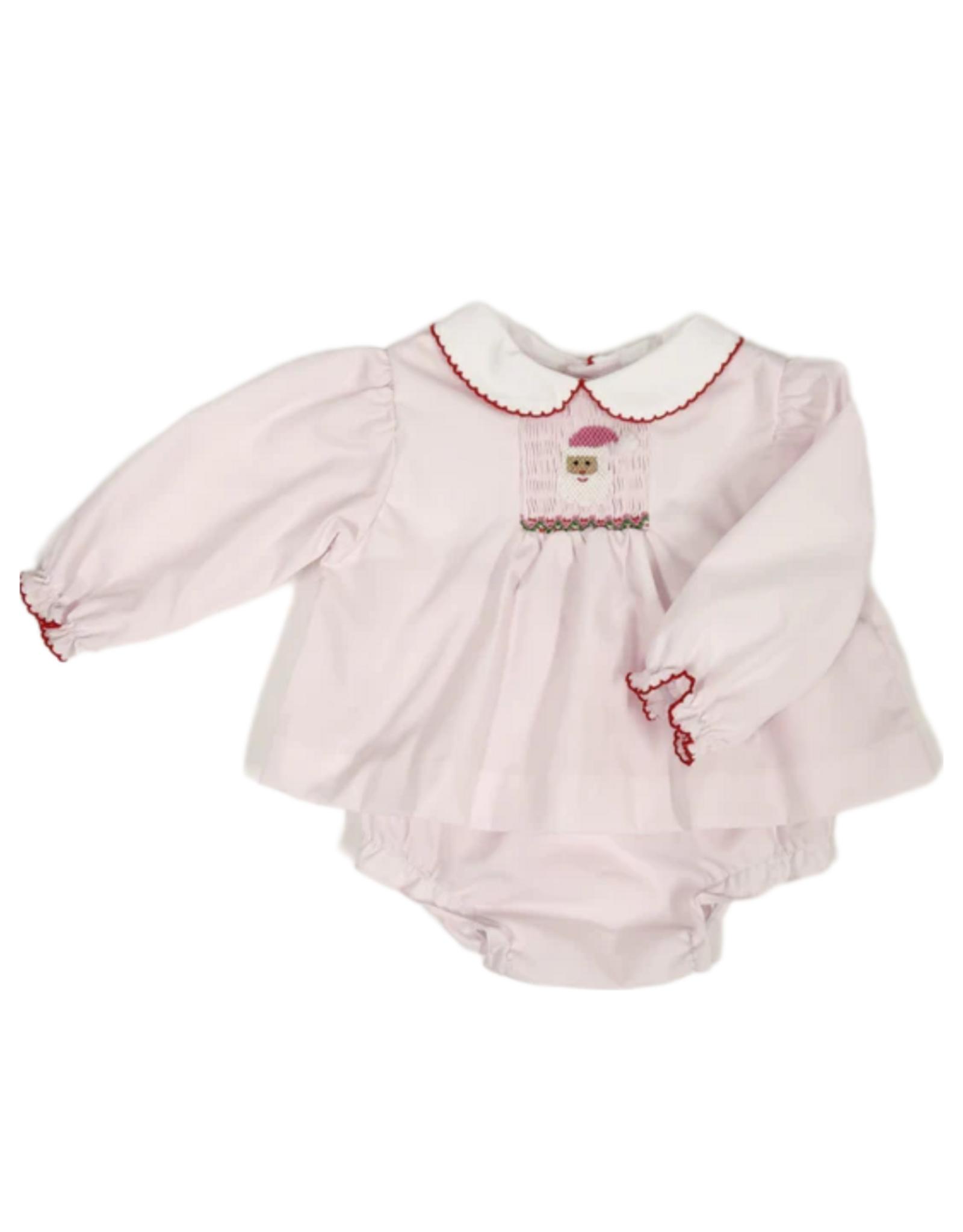 Petit Ami LS Pink Santa Diaper Set