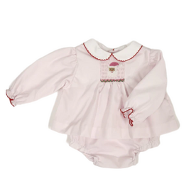 Petit Ami LS Pink Santa Diaper Set