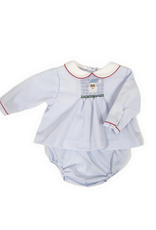 Petit Ami LS Blue Santa Diaper Set