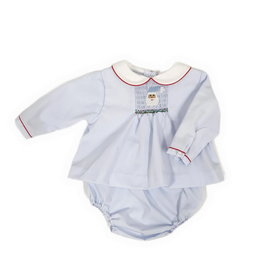 Petit Ami LS Blue Santa Diaper Set