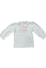 Luigi White/Pink LS Blouse, Bow