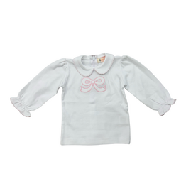 Luigi White/Pink LS Blouse, Bow