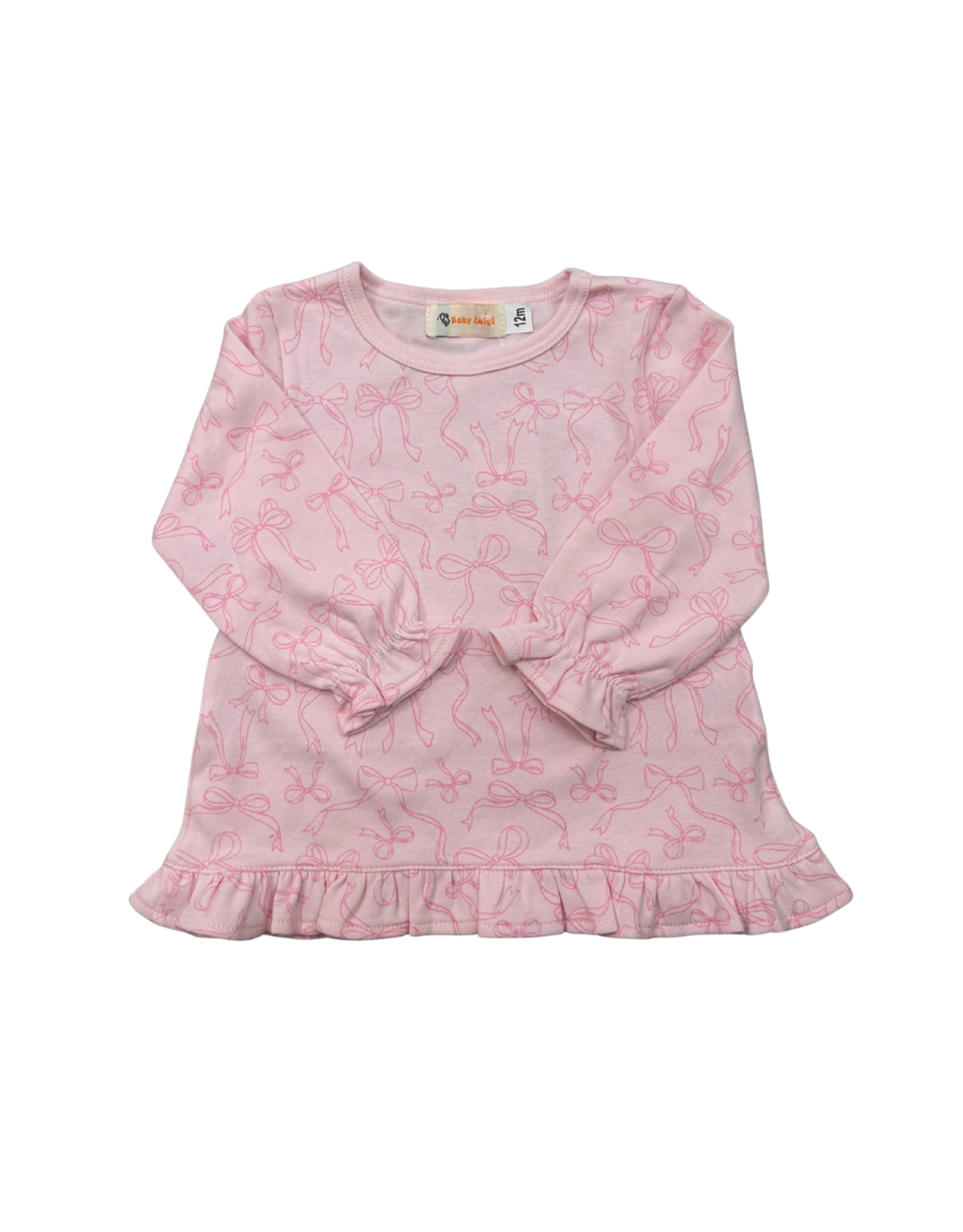 Luigi Lt Pink Swing Top, Bows
