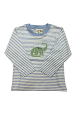 Luigi Sky Blue and White Stripe LS Top, Brontosaurs