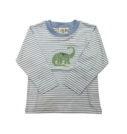 Luigi Sky Blue and White Stripe LS Top, Brontosaurs