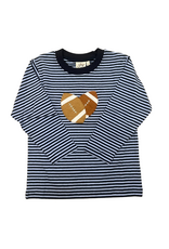 Luigi Navy and Blue Stripe LS Shirt with Footballs