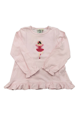 Luigi Light Pink LS Ruffle Top with Ballerina Fairy